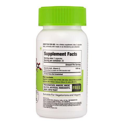 Vitamin C 1000mg Capsules with Antioxidants for Immune Support