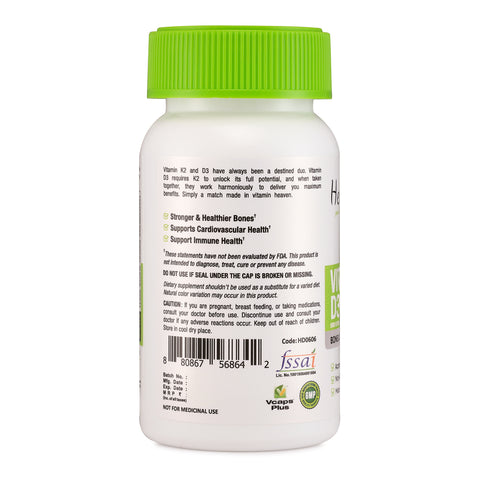 Vitamin K2 (MK7) Capsules with D3 & Enhanced Bioperine