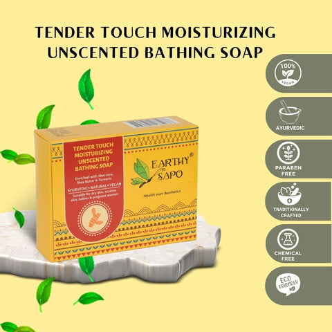 Tender Touch Moisturizing Unscented Bathing Soap, 100g