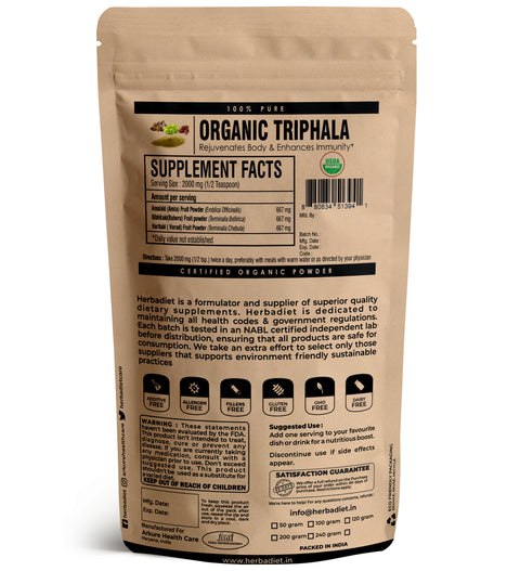 Organic Triphala Powder for Digestive Health, Detox & Cleansing