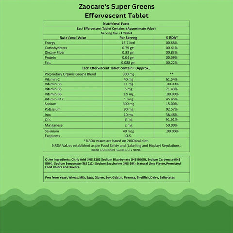 Supergreens Effervescent  Tablets - Immunity & Detox