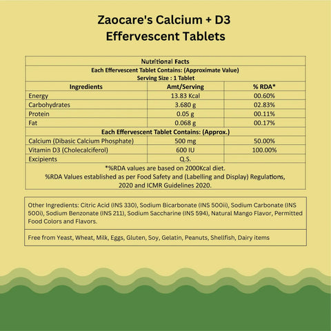 Calcium & Vitamin D3 Effervescent Tablets - Immune System