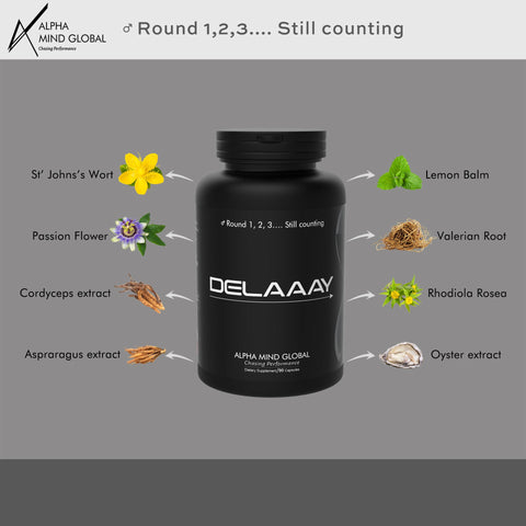 Alpha Delaaay with St. Johns's Wort, Cordyceps, Valerian Root - Men's Health