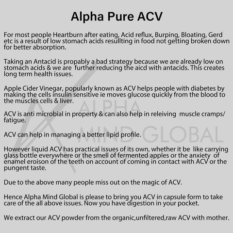 Alpha Pure ACV 100% Organic Raw Apple Cider Vinegar - Gut Health