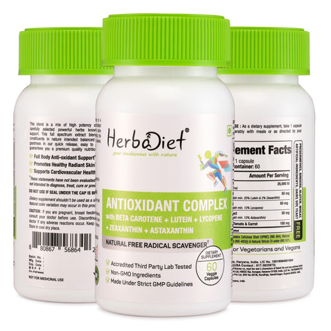 Antioxidant Complex for Natural Immunity Support with Carotene, Lutein, Lycopene, Zeaxanthin & Astaxanthin