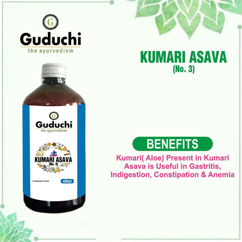 Asava Arishta Kumari Asava No.3 for Gastritis, Indigestion, Constipation & Anemia