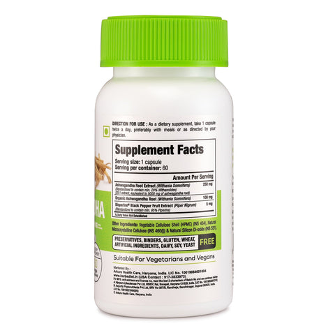 Ashwagandha Root Extract Capsules for Energy & Focus