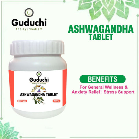 Ashwagandha Tablet - For General Wellness & Anxiety Relief | Stress Support | 60 Tabs | 500mg