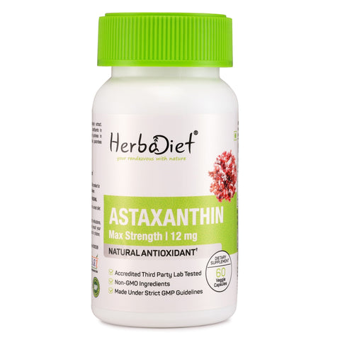 Astaxanthin Extract 12mg Capsules for Skin & Eye Health