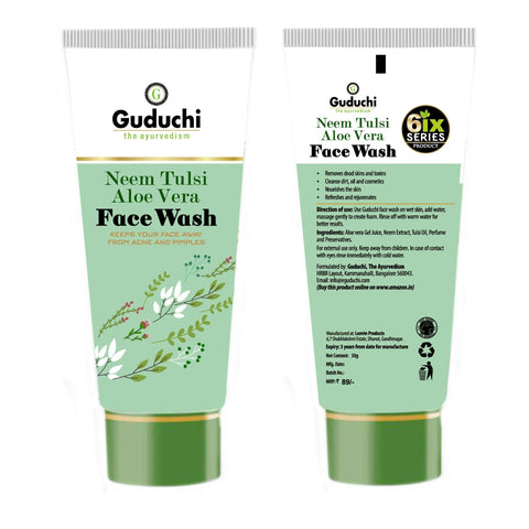 Ayurvedic Neem Tulsi Aloevera Face Wash for Acne, Scars & Pigmentation