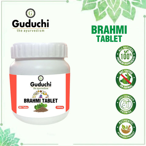 Brahmi Tablet | Sharpen memory | Improves concentration | Relieve Stress - 60 Tabs | 500mg