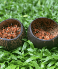 COCONUT SHELL BOWLS WITH DRIED FLOWER PETALS