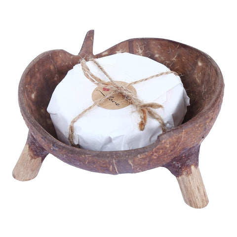 COCONUT SHELL SOAP DISH WITH STAND