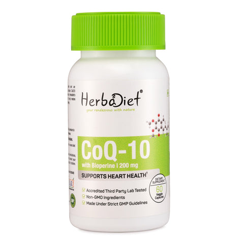 CoQ10 Coenzyme Q - 10 Coenzyme (200mg) with BIOPERINE for Heart Health & Cellular Energy