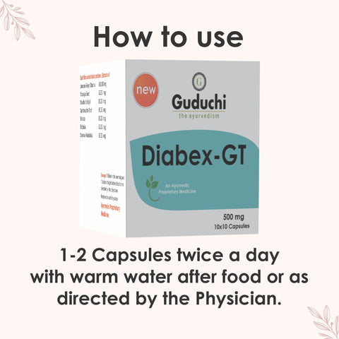 Diabex - GT| Improves insulin secretion| Helps to stimulate the pancreas for releasing proper insulin - 100 Capsule.