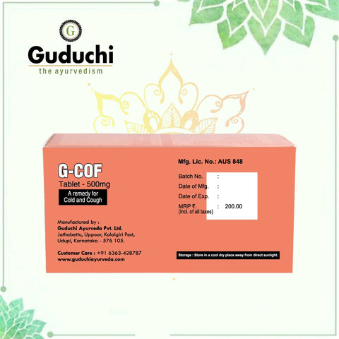 G - cof tablet| For seasonal cough and cold| Balances Vata & Kapha doshas