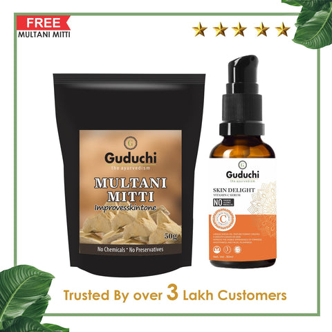 Glowing Skin Duo Guduchi Ayurveda Vitamin C Serum & Multani Mitti Combo Pack