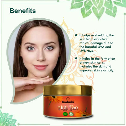 Guduchi Anti Tan Face Mask for Improved Skin Tone, Pigmentation with the goodness of Ayurveda