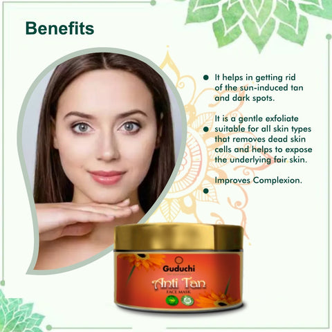 Guduchi Anti Tan Face Mask for Improved Skin Tone, Pigmentation with the goodness of Ayurveda