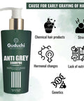 Guduchi Ayurveda Anti Grey shampoo.