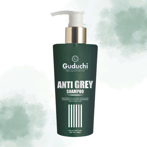 Guduchi Ayurveda Anti Grey shampoo.