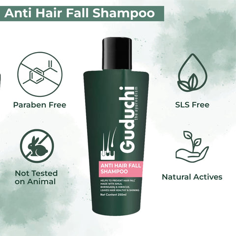 Guduchi Ayurveda Anti Hair Fall shampoo.