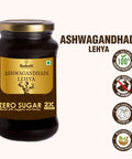 Guduchi Ayurveda Ashwagandhadi Lehya Made with Jaggery and Honey | Packed in glass jar | 2X Strength | Helps deal general weakness, fatigue, and stress | Zero Sugar | 500gms