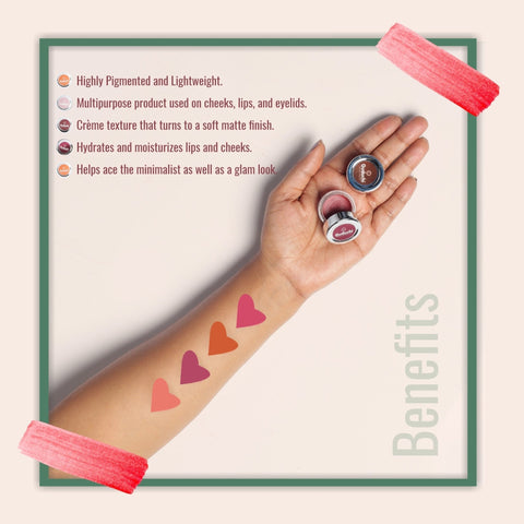 Guduchi Ayurveda Lip Cheek Eye Tint 3 in 1, available in 4 shades!