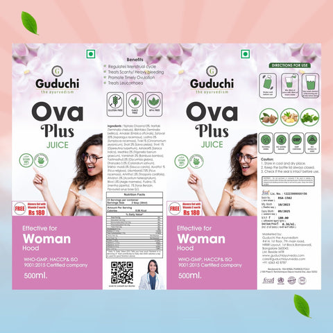 Guduchi Ayurveda Ova+ Juice Regularizes the menstrual cycle