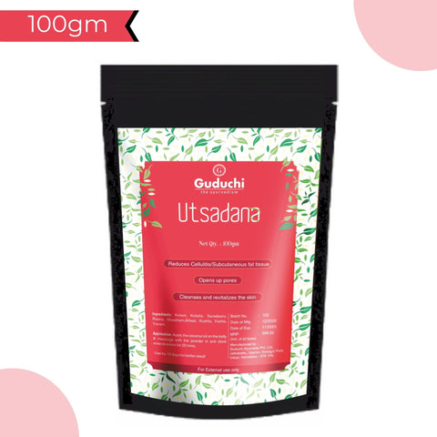 Guduchi Ayurveda Utsadana powder – Ayurveda Udvartana treatment for losing unwanted fat – External use only – 100gm