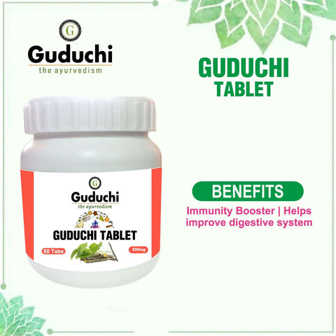 Guduchi Tablet | Immunity Booster | Improve digestive system | Helps Reduce Cold & Cough - 60 Tabs| 500mg