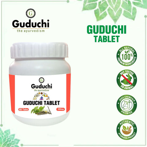 Guduchi Tablet | Immunity Booster | Improve digestive system | Helps Reduce Cold & Cough - 60 Tabs| 500mg