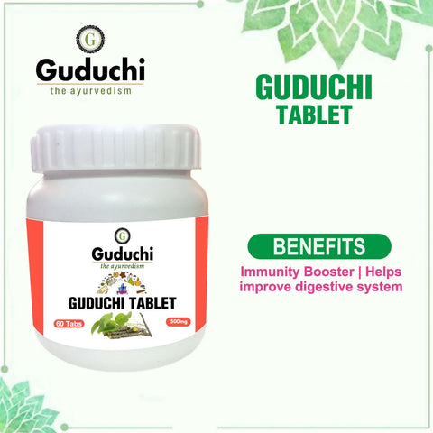 Guduchi Tablet | Immunity Booster | Improve digestive system | Helps Reduce Cold & Cough-60 Tabs| 500mg