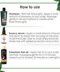 Hair Fall Defenders: Guduchi's Sukesham Oil, Anti Hairfall Shampoo & Bouncy Hair Serum Combo