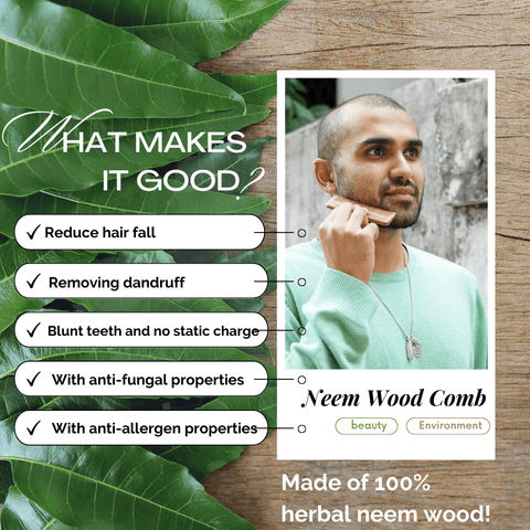 Handmade Neem Wooden Comb - Hair Care