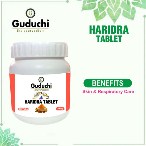 Haridra Tablet | Effective Herb for Skin & Respiratory Care | Cures Skin Allergy - 60 Tabs | 500mg