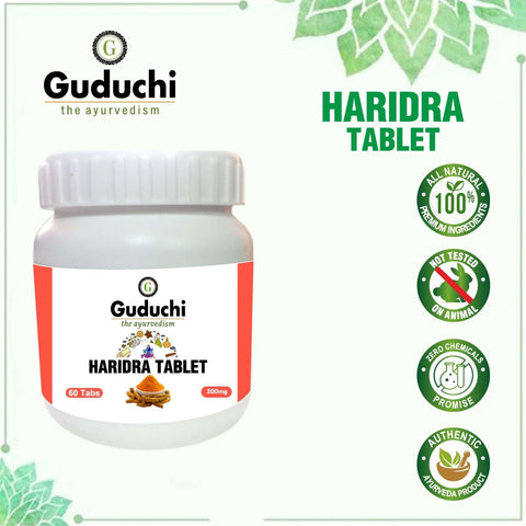 Haridra Tablet | Effective Herb for Skin & Respiratory Care | Cures Skin Allergy - 60 Tabs | 500mg