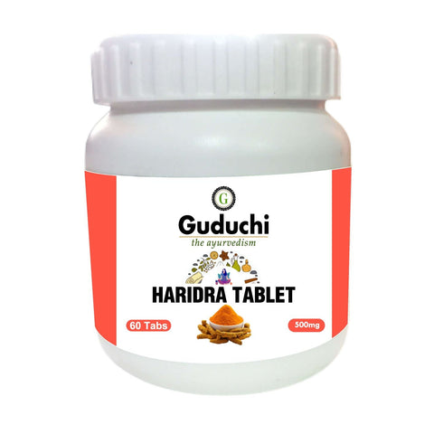 Haridra Tablet |  Effective Herb for Skin & Respiratory Care | Cures Skin Allergy - 60 Tabs | 500mg