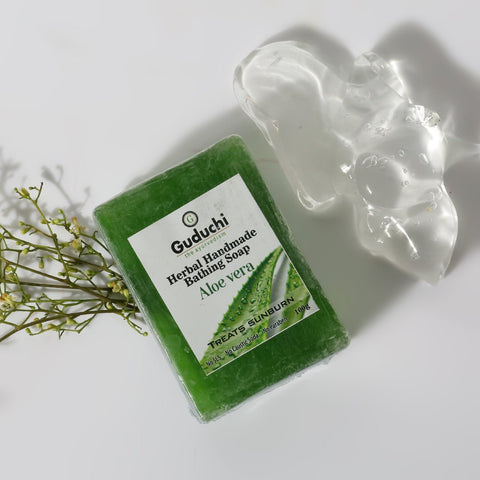 Herbal Handmade Aloe vera Bathing Soap for Moisturizing, Anti-Acne & Pimple Care 5*100gm
