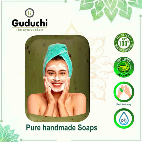 Herbal Handmade Aloe vera Bathing Soap for Moisturizing, Anti - Acne & Pimple Care 5*100gm