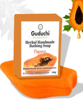 Herbal Handmade Papaya Bathing Soap for Bright, Glowing Skin, Helpful in pigmentation - 5*100gm