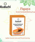 Herbal Handmade Papaya Bathing Soap for Bright, Glowing Skin, Helpful in pigmentation - 5*100gm