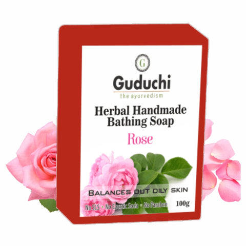 Herbal Handmade Rose Bathing Soap for Soft Skin & Oil Balance 5*100gm