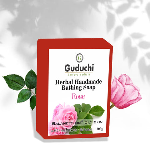 Herbal Handmade Rose Bathing Soap for Soft Skin & Oil Balance 5*100gm