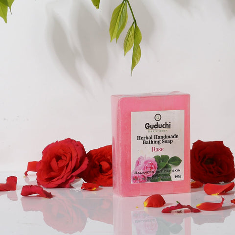 Herbal Handmade Rose Bathing Soap for Soft Skin & Oil Balance 5*100gm