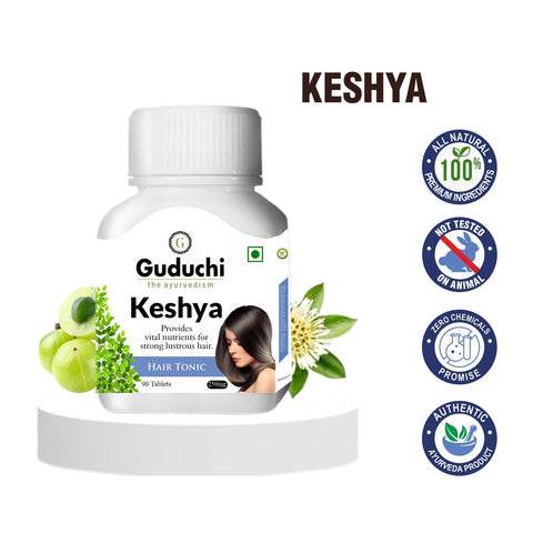 Keshya Hair Nutrition Supplement | Improves Scalp Health | Stimulate hair follicles | Prevents hair fall | Promotes hair growth | 250mg Tablets