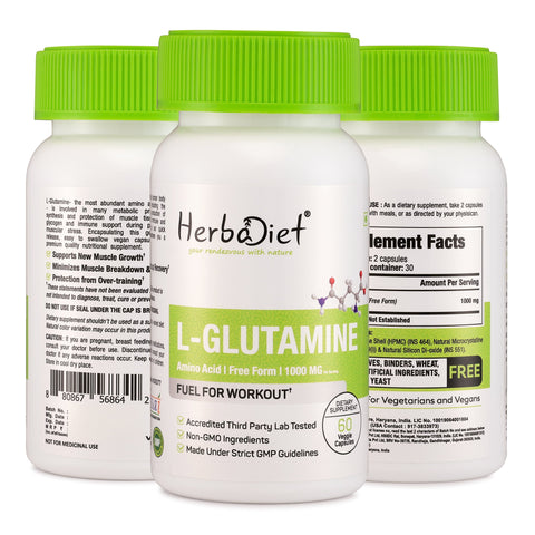 L - Glutamine Amino Acid Supplement for Muscle Recovery, Endurance & Strength (Fuel for Workout)