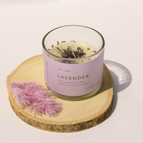 LAVENDER GLASS JAR CANDLES