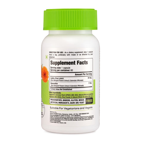 Lutein with Zeaxanthin Marigold Extract Supplement for Eye Health & Vision