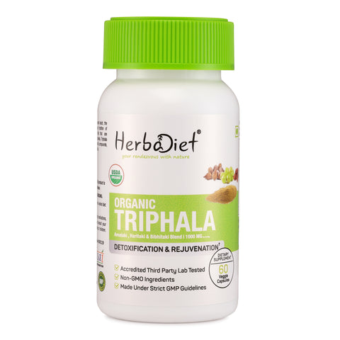 Organic Triphala Capsules for Digestive Support, Colon Cleanse & Liver Detox